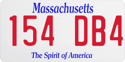 MA license plate 154DB4