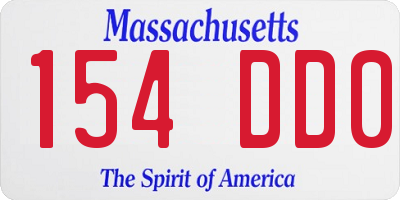 MA license plate 154DD0