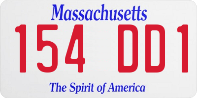 MA license plate 154DD1