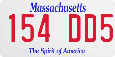 MA license plate 154DD5