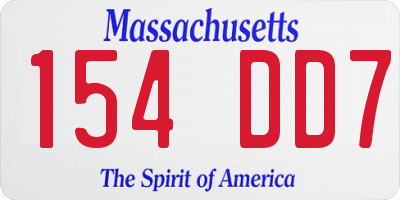 MA license plate 154DD7
