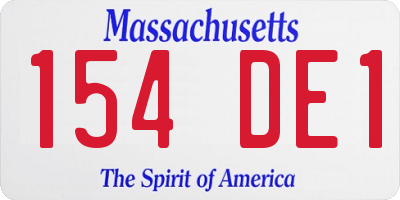 MA license plate 154DE1
