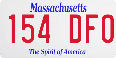 MA license plate 154DF0
