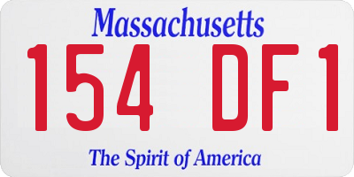 MA license plate 154DF1