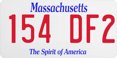 MA license plate 154DF2