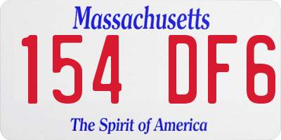MA license plate 154DF6