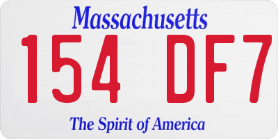 MA license plate 154DF7