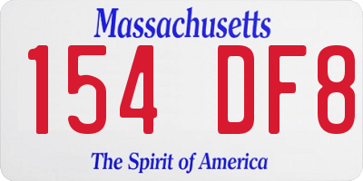 MA license plate 154DF8