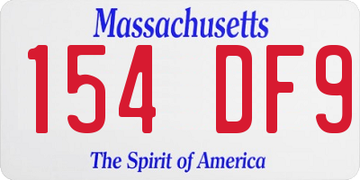 MA license plate 154DF9