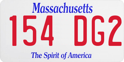 MA license plate 154DG2
