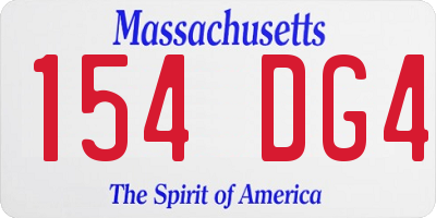 MA license plate 154DG4
