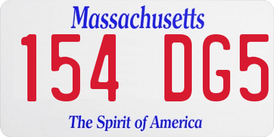 MA license plate 154DG5