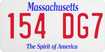 MA license plate 154DG7