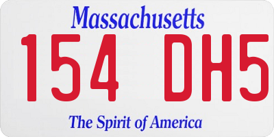 MA license plate 154DH5