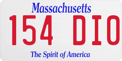 MA license plate 154DI0