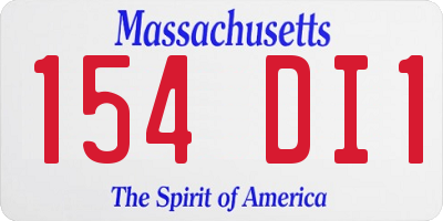 MA license plate 154DI1