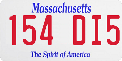 MA license plate 154DI5