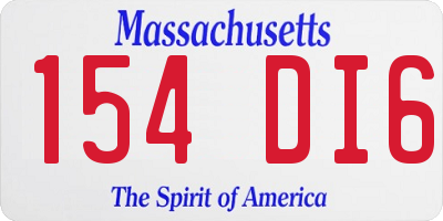 MA license plate 154DI6