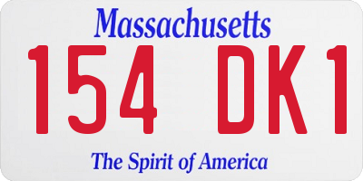 MA license plate 154DK1