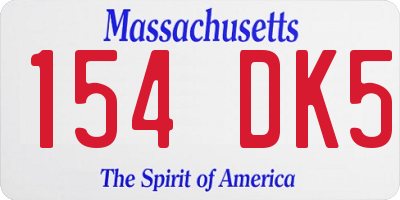 MA license plate 154DK5