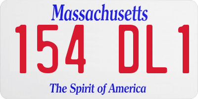 MA license plate 154DL1