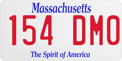 MA license plate 154DM0