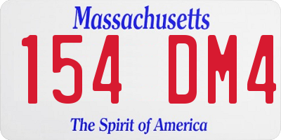 MA license plate 154DM4