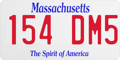 MA license plate 154DM5
