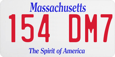 MA license plate 154DM7