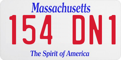 MA license plate 154DN1
