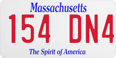 MA license plate 154DN4