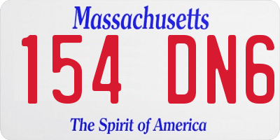 MA license plate 154DN6