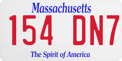 MA license plate 154DN7