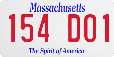MA license plate 154DO1