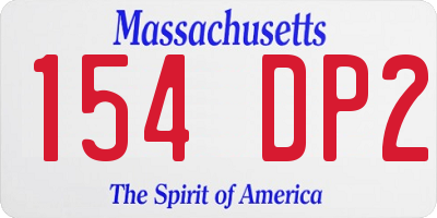 MA license plate 154DP2