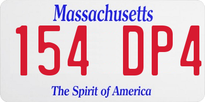 MA license plate 154DP4