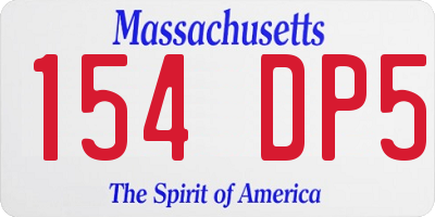 MA license plate 154DP5