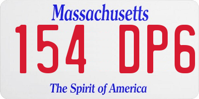 MA license plate 154DP6
