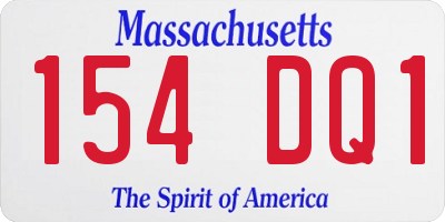 MA license plate 154DQ1