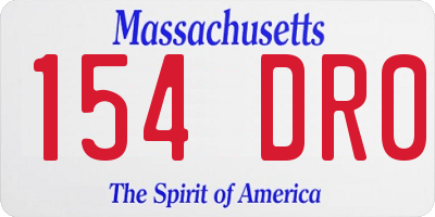 MA license plate 154DR0