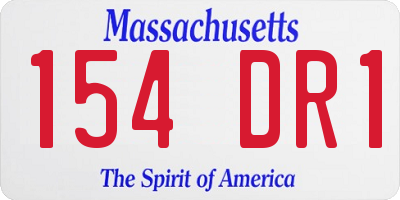 MA license plate 154DR1