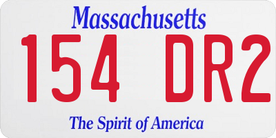 MA license plate 154DR2