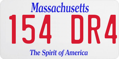 MA license plate 154DR4