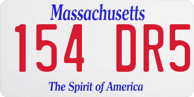 MA license plate 154DR5