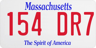 MA license plate 154DR7