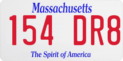 MA license plate 154DR8