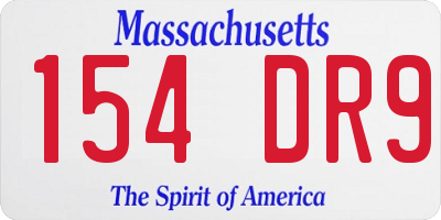 MA license plate 154DR9