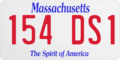 MA license plate 154DS1