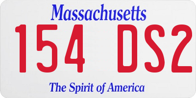MA license plate 154DS2