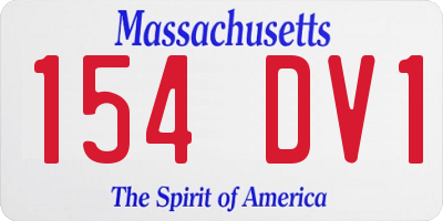 MA license plate 154DV1